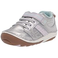 Stride Rite baby girls Srt Soft Motion Artie Sneaker, Silver, 3.5 Wide Infant US