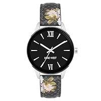 Nine West Women's Floral Patterned Strap Watch