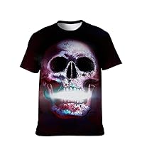 Mens T-Shirt Funny-Graphic Cool-Tees Novelty-Vintage Short-Sleeve Hip Hop: Sugar Skull Print New Pattern Clothing Rock Gift