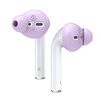 elago Earbuds Cover Designed for Apple AirPods 2 & 1 or EarPods, Silicone Ear Tips, Ear Grip, Sound Quality Enhancement [4 Pairs: 2 Large + 2 Small] (Lavender)