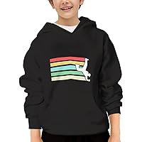 Unisex Youth Hooded Sweatshirt Breakdancing B-Boy Design Cute Kids Hoodies Pullover for Teens