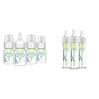 Dr. Brown's Anti-Colic Preemie Baby Bottles, 0m+ Nipple 4 Pack 2 oz & 60cc 3 Pack Accufeed Anti-Colic Bottles