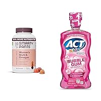SmartyPants Women's Multivitamin Gummies Bundle with ACT Kids Anticavity Fluoride Rinse, Bubble Gum Blowout, 16.9 fl oz
