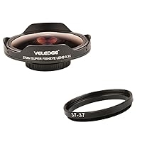 Fisheye Lens Adapter 37mm 0.3X HD Ultra Wide Angle Adapter Ring Camera Accessories, Fisheye Lens Adapter