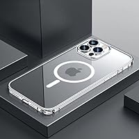 Magsofe Shockproof Clear Acrylic Magnetic Phone Cases for iPhone 15, 15 Pro, 15 Plus, 15 ProMax, Anti-Scratch, Anti-Fingerprint, Support Wireless Charging.