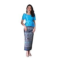 Thai/Laos Silk Blouse - 6 Colors, Chest 32