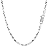 The Diamond Deal 925 Sterling Silver Rhodium Plated 5.2mm Thick Round Box Chain Necklace for Pendants And Charms With Lobster-Claw Clasp For Men And Women’s Jewelry in Many Sizes (8.5