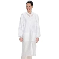 10 Pack Disposable Lab Coats - Durable 50g SMS Knee Length Reusable Lab Coat with Knit Cuffs and Pockets, Unisex | For Dental, Hospitals, Pharmacies, Labs, Clinics- White, Extra Small