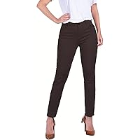 Women's Mid-Rise Casual Pants Stretchy Leg Khaki Pants Slim-Fit with 5 Pocket Soft Stretchy Comfy School Uniform Pants