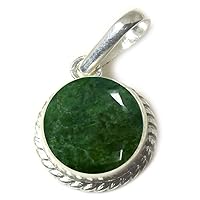 CHOOSE YOUR COLOR 7 Carat Round Shape Natural Indian-Emerald Gemstones Silver Pendant Locket