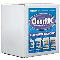 Airmax ClearPAC Plus Complete Pond Maintenance Kit, Natural Water Treatments, Live Beneficial Bacteria Sludge Reducer, Phosphate Control, Pond Dye