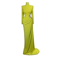 Full Covered Stretchy Satin Mermaid Prom Evening Shower Party Dress Celebrity Pageant Gala Gown