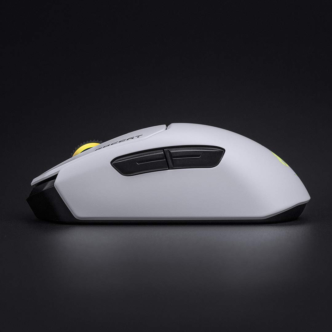 ROCCAT Kain 202 PC Gaming Wireless Mouse, AIMO RGB Lighting, 16,000 DPI Optical Owl-Eye Sensor, Ergonomic USB Computer Mouse, Claw Grip, Long Lasting Battery Life, Titan Scroll Wheel, White