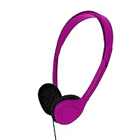 Maeline Bulk Classroom Student Headphones On Ear Stereo Headphones Adjustable Band & Foam Cushions for Kids Online Learning, Library, School, Airplane, Travel - 3.5mm Plug - 1 Pack - Purple