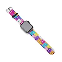 Color Cat Bands Compatible with Apple Watch Bands 44mm 42mm 40mm 38mm for Women Men, Replacement Strap with Classic Buckle for iWatch Series SE 6 5 4 3 2 1