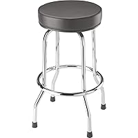 BIG RED Torin Swivel Bar Stool: Padded Garage/Shop Seat with Chrome Plated Legs, Black, 28.74