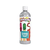 Colorations CGPSI Washable Glitter Paint, 16 fl oz, Silver, Non Toxic, Vibrant, Bold, Sparkly, Glittery, Kids Paint, Kids Glitter Paint, Craft, Hobby, Fun, Art Supplies