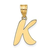 14 kt Yellow Gold Polished Script Letter Initial Charm