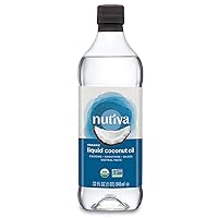 Nutiva Organic Liquid Fractionated Coconut Oil, 32 Ounces - USDA Organic, Non-GMO, Non-BPA, Vegan, Keto, Paleo, Use for Cooking or Moisturizer for Skin, Massage and Hair