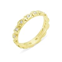 18k Yellow Gold Natural Diamond Womens Eternity Ring (0.32 cttw, H-I Color, I2-I3 Clarity)