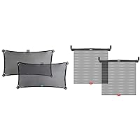 Munchkin® Brica® Magnetic Stretch to Fit™ Sun Shade, Black, 2 Pack & Brica® Sun Safety™ Car Window Roller Shade with White Hot® Heat Alert, 2 Pack, Black