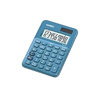 Casio MS-7UC Mini 10 Digit Desktop Calculator, Blue, 120 x 85.5 x 19.4 mm