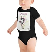 Baby Short Sleeve one Piece with Grace/Tutu Cute Art by Roy Bramwell©