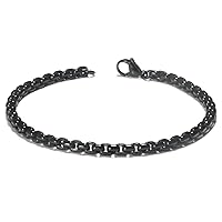 Black Titanium 4MM Box Link Bracelet