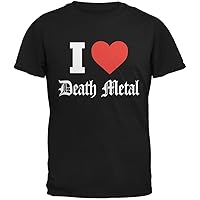 Old Glory I Heart Death Metal Black Adult T-Shirt - Large