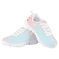 Girls Boys Running Shoes White Sole Walking Sports Sneakers Non-Slip Lace Up Journey Sneaker Shoes Flats