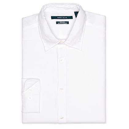 Perry Ellis Men's Roll Sleeve 100% Linen Button-Down Shirt (Size X-Small - 5X Big & Tall)
