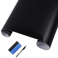 LZLRUN Matte Black Vinyl Wrap Self Adhesive Air Release Bubble - Outdoor Rated for Automotive Use - 12