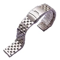 18mm 20mm 22mm 24mm 26mm Silver and Black watchband Bracelet Strap unpolished Matte Stainless Steel Wristwatch Band for Men Women Hours