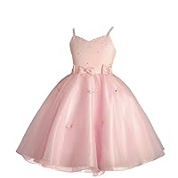 Lito Angels Girls' Beads Pearls Pageant Wedding Flower Girl Dress Party Occasion