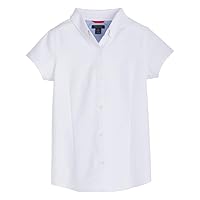 Short Sleeve Oxford Girls Buttondown Collar Blouse, Kids School Uniform Clothes