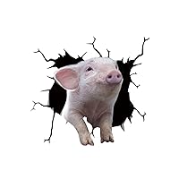 Puppy Window Decorations Paste Pet Pig Stickers Lover Crack Sticker Car Wall Sticker Cute Christmas Stickers (Black-1, One Size)