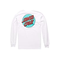 Santa Cruz Men's Other Dot L/S Shirts,X-Large,White/Teal