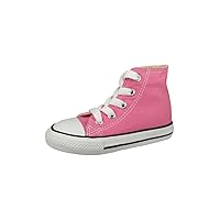 Converse Kids' Chuck Taylor All Star Glitter High Top Sneaker, Pink, 8 Toddler