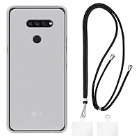 LG K50S Case + Universal Mobile Phone Lanyards, Neck/Crossbody Soft Strap Silicone TPU Cover Bumper Shell for LG K50S (6.5”)