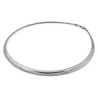 Sterling Silver Omega Chain 6mm Solid 925 Italy New Necklace