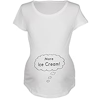 Speech Bubble Baby Talking More Ice Cream White Maternity Soft T-Shirt - X-Large