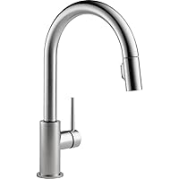 Delta Faucet Trinsic Brushed Nickel Kitchen Faucet, Kitchen Faucets with Pull Down Sprayer, Kitchen Sink Faucet, Faucet for Kitchen Sink with Magnetic Docking Spray Head, Arctic Stainless 9159-AR-DST