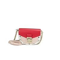 MCM Patricia Mini Firefly Red Visetos Leather Crossbody Belt Handbag Bag Women's Purse