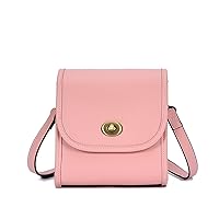 VDIVA Bag Women Small Leather Handbags, Small Texture Handbags, One Shoulder Messenger Bags, Small Leather Square Bags (Color: Pink)