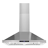 Wall Mount Kitchen Hood 30 inch, Ducted/Ductless Range Hood with Delayed Shutdown Function, 700CFM, 3 Speed Fan, Energy-saving LED Lights, Soft Touch Control, Stainless Steel Grease Filters