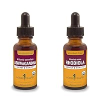 Herb Pharm Ashwagandha & Rhodiola Extracts for Energy, Vitality, Endurance & Stamina, 1 Oz Each