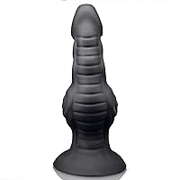 Realistic Dildo 10.43 inch Black G-spot Dildo Liquid Silicone Textured Fake Penis with Strong Suction Cup & Big Knot & Tapered Glans Sex Toys for Women Men Vaginal Anal Masturbation