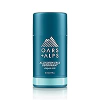 Oars + Alps Aluminum Free Deodorant for Men and Women, Dermatologist Tested and Made with Clean Ingredients, Travel Size, Aspen Air, 1 Pack, 2.6 Oz