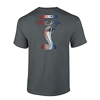 Classic Power and Timeless Elegance: Shelby Cobra Snake Signature Automotive Short Sleeve Adult Graphic T-Shirt