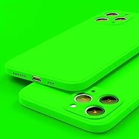 Neon Liquid Silicone Colorful Soft Case for iPhone 15 14 13 12 11 Pro Max Plus XS XR X Fluorescent Microfiber Cover,Bright Green,for iPhone XR